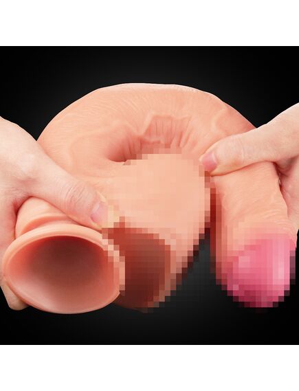 Ультра-реалистичный фаллоимитатор Dual Layered Platinum Silicone Cock 22,5 см , изображение 4