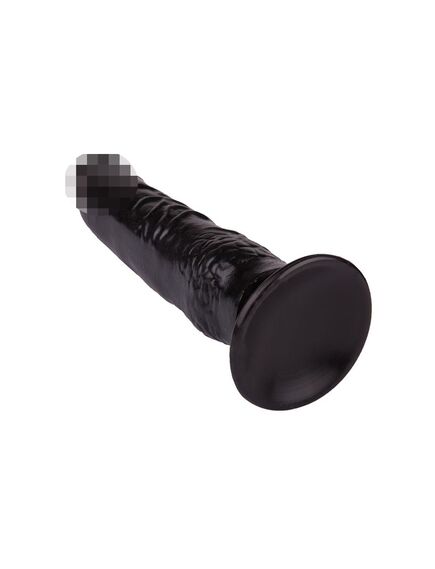 Фаллоимитатор чёрный на присоске в ламинате , изображение 4