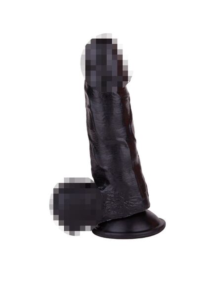Фаллоимитатор чёрный на присоске в ламинате , изображение 3