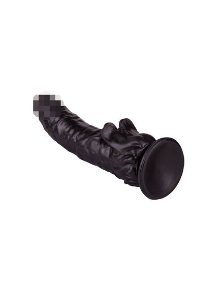 Фаллоимитатор чёрный на присоске в ламинате , изображение 5