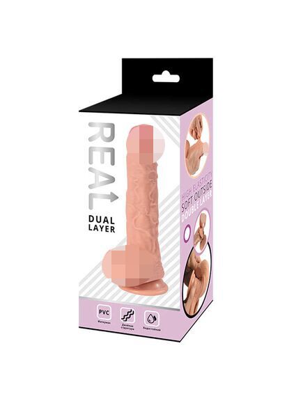 Реалистичный фаллоимитатор REAL Dual Layer , изображение 2