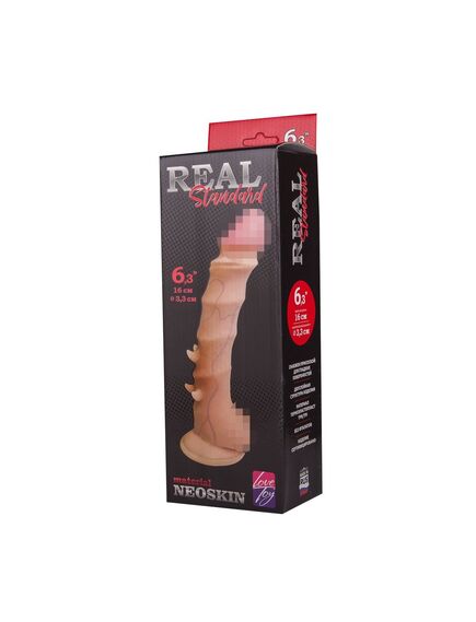 Фаллоимитатор неоскин на присоске в коробке REAL Standard , изображение 4