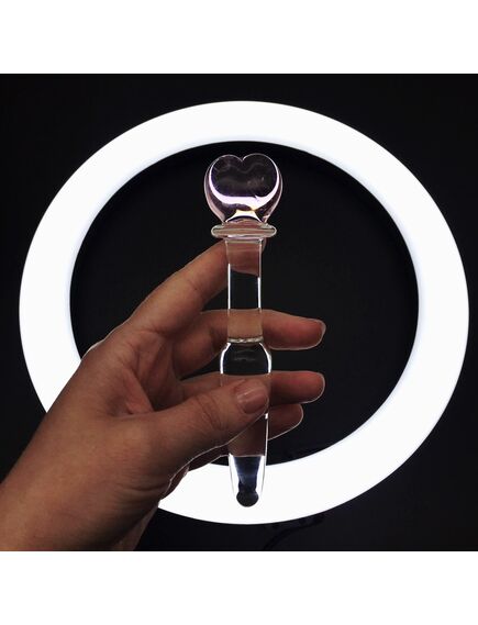 Стеклянный анальный стимулятор с сердцем , изображение 2