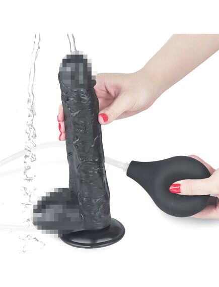 Фаллоимитатор с эякуляцией 10'' Squirt Extreme Dildo - Black , изображение 2