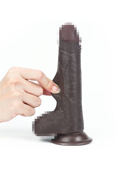 Фаллоимитатор Sliding-Skin с подвижной кожей афро 17,5 см , изображение 3