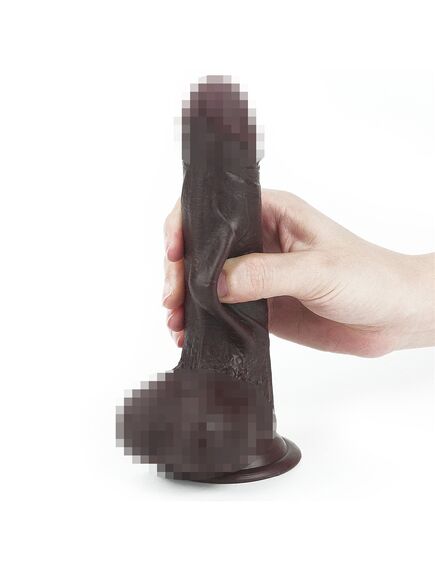 Фаллоимитатор Sliding-Skin с подвижной кожей афро 17,5 см , изображение 9