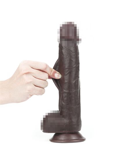Фаллоимитатор Sliding-Skin с подвижной кожей афро 24 см , изображение 3