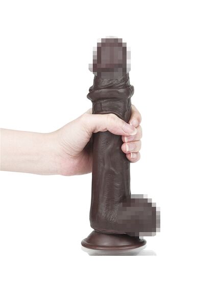 Фаллоимитатор Sliding-Skin с подвижной кожей афро 24 см , изображение 4