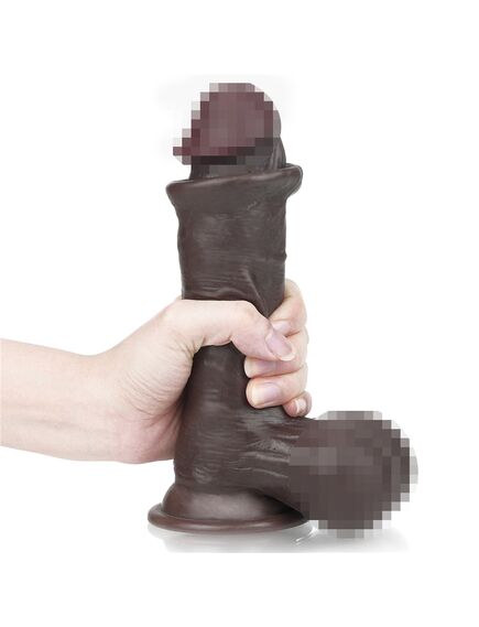 Фаллоимитатор Sliding-Skin с подвижной кожей афро 19,5 см , изображение 4