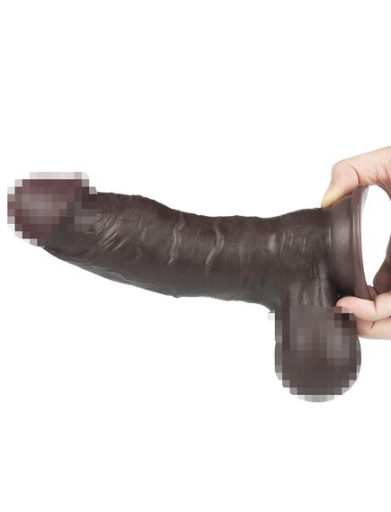 Фаллоимитатор Sliding-Skin с подвижной кожей афро 19,5 см , изображение 7