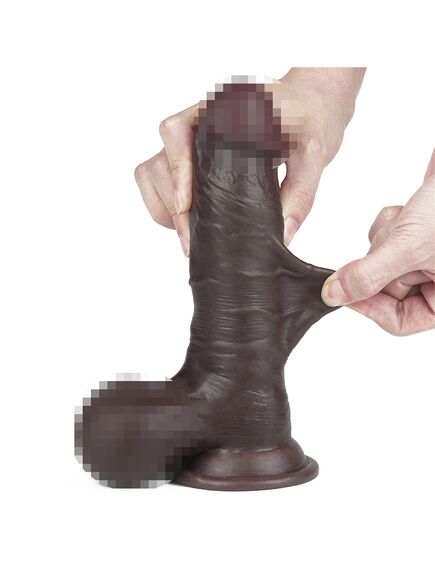 Фаллоимитатор Sliding-Skin с подвижной кожей афро 19,5 см , изображение 8