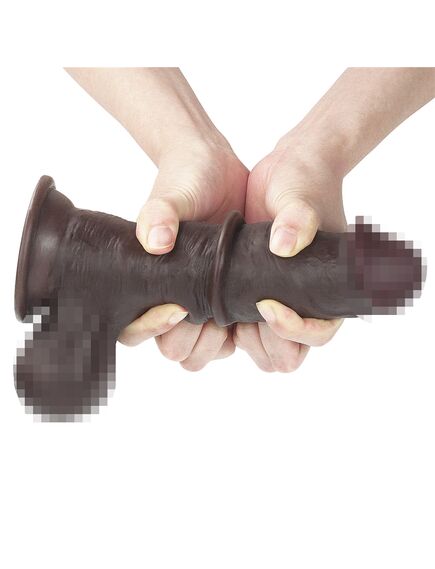 Фаллоимитатор Sliding-Skin с подвижной кожей афро 19,5 см , изображение 9