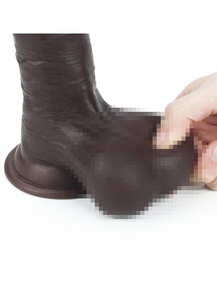 Фаллоимитатор Sliding-Skin с подвижной кожей афро 19,5 см , изображение 10