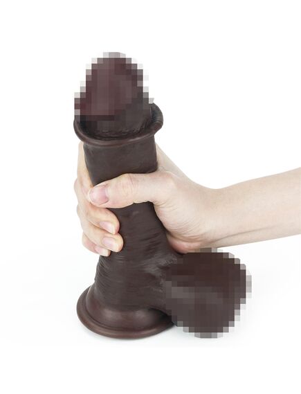 Фаллоимитатор Sliding-Skin с подвижной кожей афро 19,5 см , изображение 11