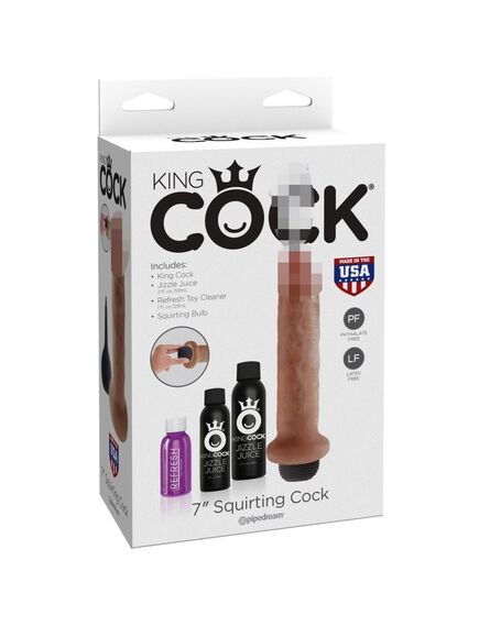 Фаллоимитатор с функцией семяизвержения загорелый King Cock 7" Squirting Cock Ta , изображение 2