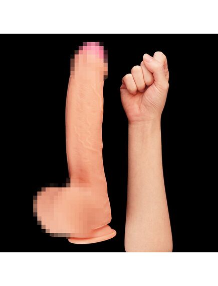 Ультра-реалистичный фаллоимитатор Dual Layered Platinum Silicone Cock 22,5 см , изображение 6