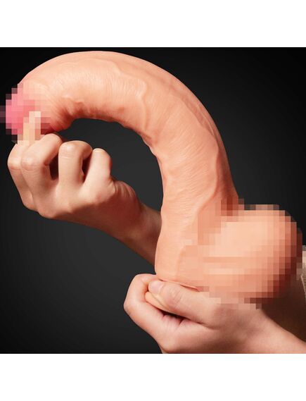 Ультра-реалистичный фаллоимитатор Dual Layered Platinum Silicone Cock 22,5 см , изображение 7