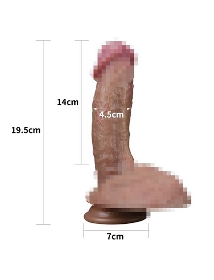 Ультра-реалистичный фаллоимитатор Dual layered Platinum Silicone Cock 14 см , изображение 2
