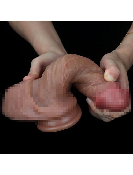 Ультра-реалистичный фаллоимитатор Dual layered Platinum Silicone Cock 14 см , изображение 7