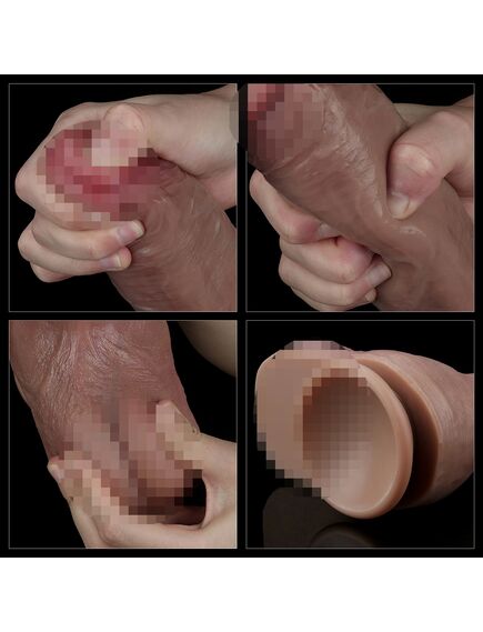 Ультра-реалистичный фаллоимитатор Dual layered Platinum Silicone Cock 14 см , изображение 10