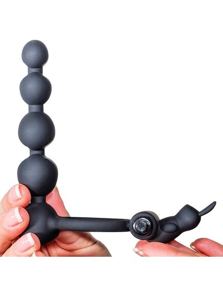 КОЛЬЦО ЭРЕКЦИОННОЕ С АНАЛЬНЫМ СТИМУЛЯТОРОМ И С ВИБРАЦИЕЙ цвет чёрный , изображение 3