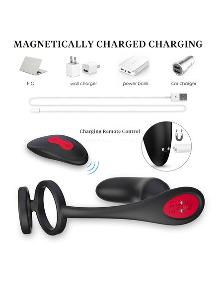 Массажер простаты с эрекционным кольцом и пультом д\у "Lanco-RCT" , изображение 2