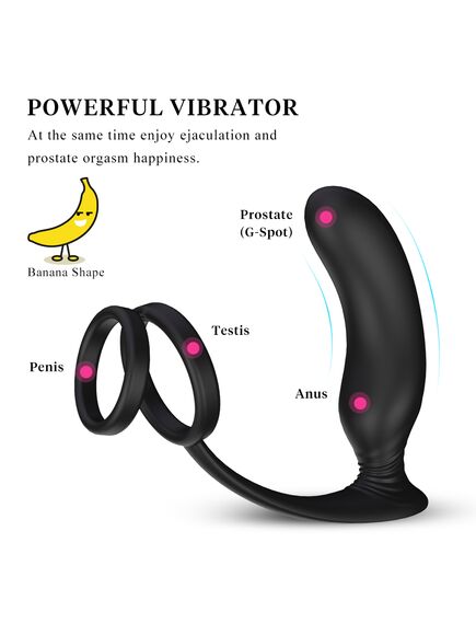 Массажер простаты с эрекционным кольцом и пультом д\у "Lanco-RCT" , изображение 4