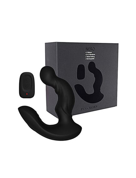 Массажер простаты с вибрацией, двумя моторами и пультом д\у 15058 Levett "Nero" , изображение 2