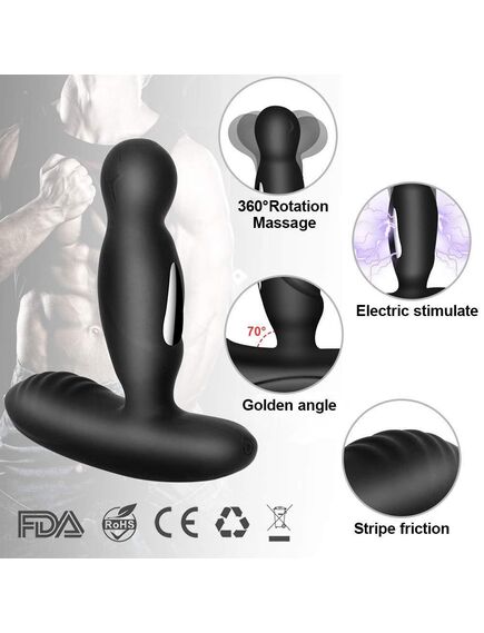 Массажер простаты с вибрацией, электростимуляцией, ротацией и пультом д\у Levett "Ancuss-2" , изображение 4