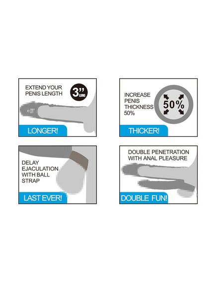 Насадка для двойного проникновения реалистичная "Pleasure" , изображение 2