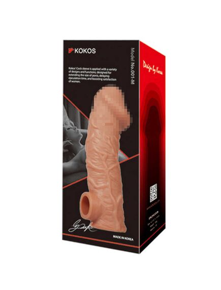 Насадка реалистик на фаллос с отверстием для мошонки Kokos , изображение 2