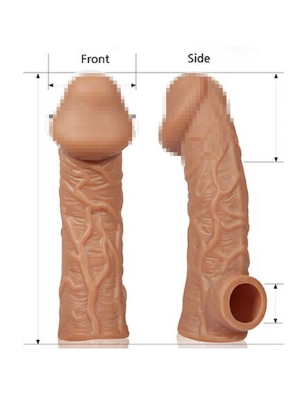 Насадка реалистик на фаллос с отверстием для мошонки Kokos , изображение 3