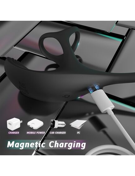 Эрекционное кольцо с вибрацией и анальной пробкой "Cradle of devil-rct" , изображение 3