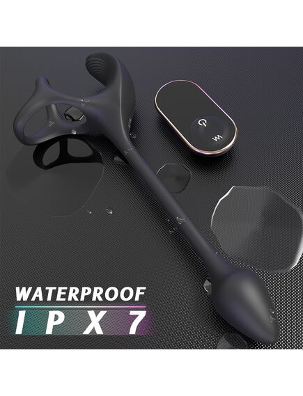 Эрекционное кольцо с вибрацией и анальной пробкой "Cradle of devil-rct" , изображение 4