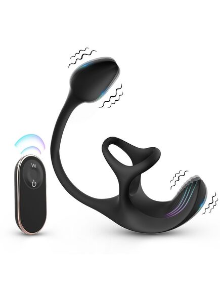 Эрекционное кольцо с вибрацией и анальной пробкой "Cradle of devil-rct" , изображение 5