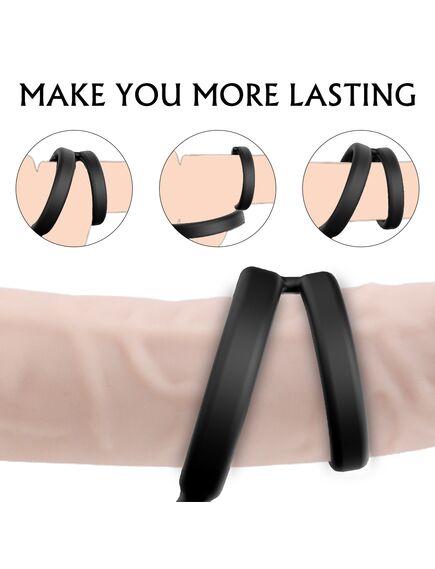 Массажер простаты с двойным эрекционным кольцом и пультом д\у "Wandering-rct" , изображение 6