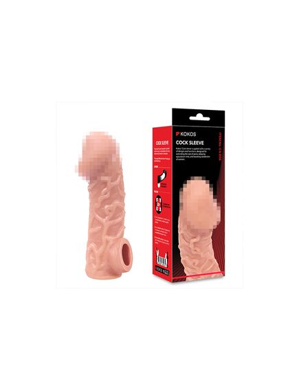 Насадка на фаллос с венками и отверстием для мошонки COCK SLEEVE CS.006-L Large 
