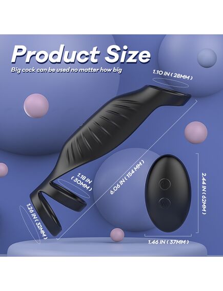 Насадка на член с вибрацией для точки G на пульте "Carnivore-RCT" , изображение 2