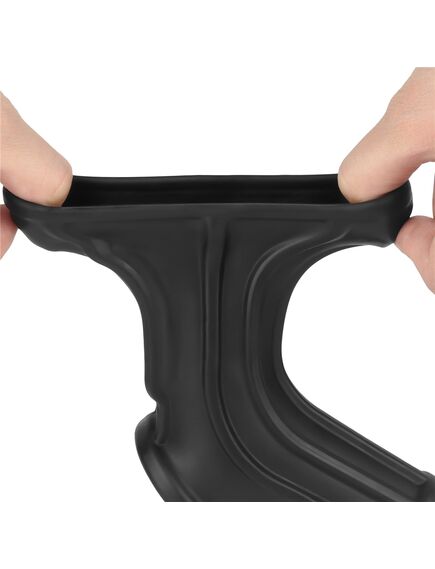 Вибро кольцо Ridge Knights с манжетой для мошонки (черное) , изображение 9