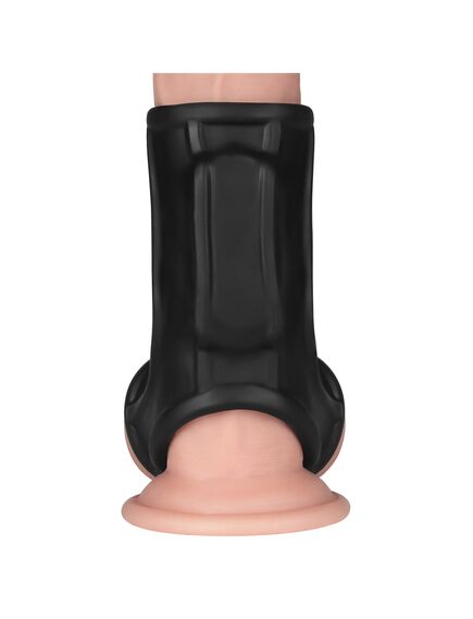 Вибро кольцо Ridge Knights с манжетой для мошонки (черное) , изображение 13