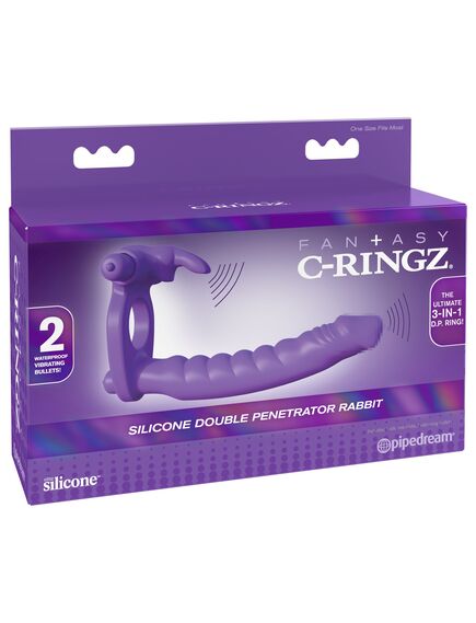 Эрекционное кольцо для двойного проникновения Silicone Double Penetrator Rabbit , изображение 6