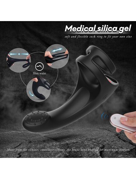 Насадка на член для двойного проникновения с пультом G-finger-RCT , изображение 5