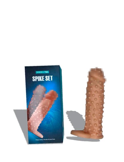 Насадка на член Spike set с пупырышками 15 см , изображение 3