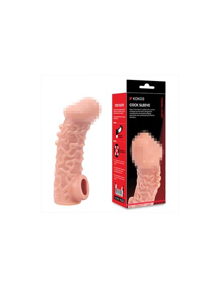 Насадка на фаллос с имитацией пирсинга и отверстием для мошонки COCK SLEEVE CS.007 Large 