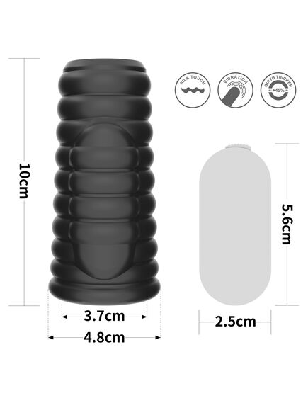 Вибрирующее кольцо насадка Wave knights (черное) , изображение 2