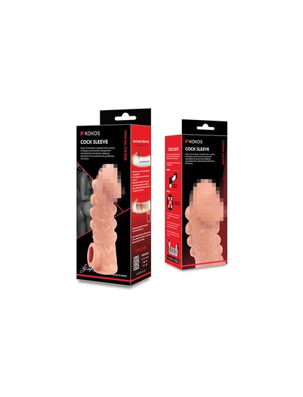 Насадка на фаллос с двумя рядами бугорков и отверстием для мошонки CS.008 Large	 , изображение 2