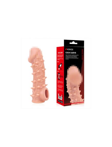Насадка на фаллос с бугорками и отверстием для мошонки COCK SLEEVE CS.005 Large 