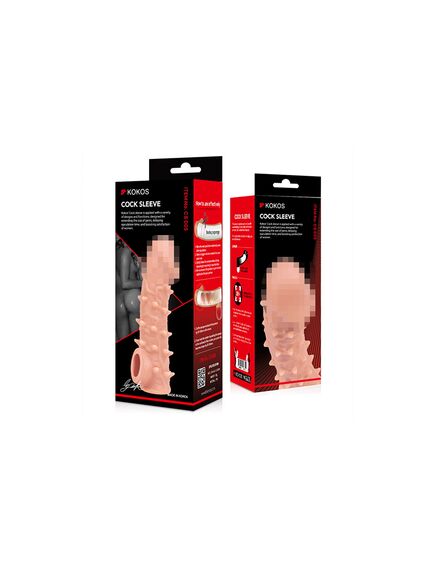 Насадка на фаллос с бугорками и отверстием для мошонки COCK SLEEVE CS.005 Large , изображение 2