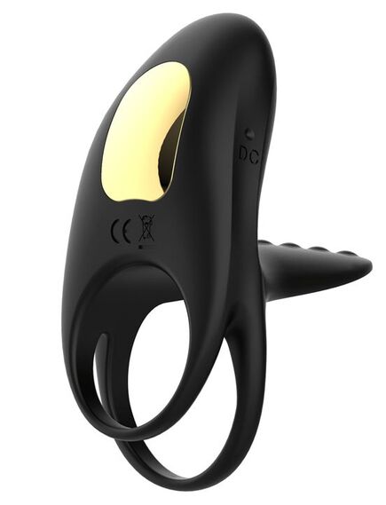 Черное эрекционное виброкольцо Edwin с пультом , изображение 4