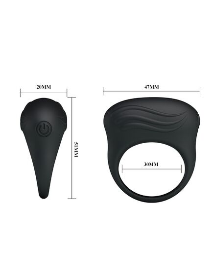 Вибрирующее кольцо для члена Bertram, цвет черный , изображение 5